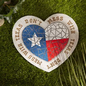 Texas Proud Stepping Stone - Don't Mess with Texas Heart Flag  Decorative Garden Flag for Texas Pride